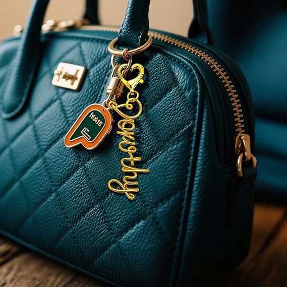 Handmade Personalized Keychain with Name - Aluminum Metal Custom Key Chain for Women Girls, Fashion Charm Key Ring