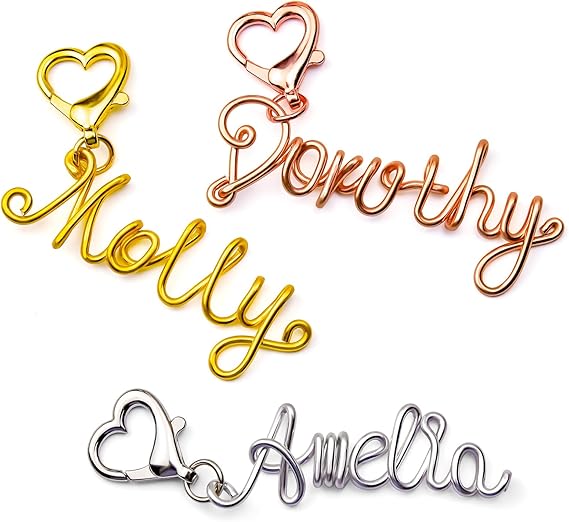 Handmade Personalized Keychain with Name - Aluminum Metal Custom Key Chain for Women Girls, Fashion Charm Key Ring