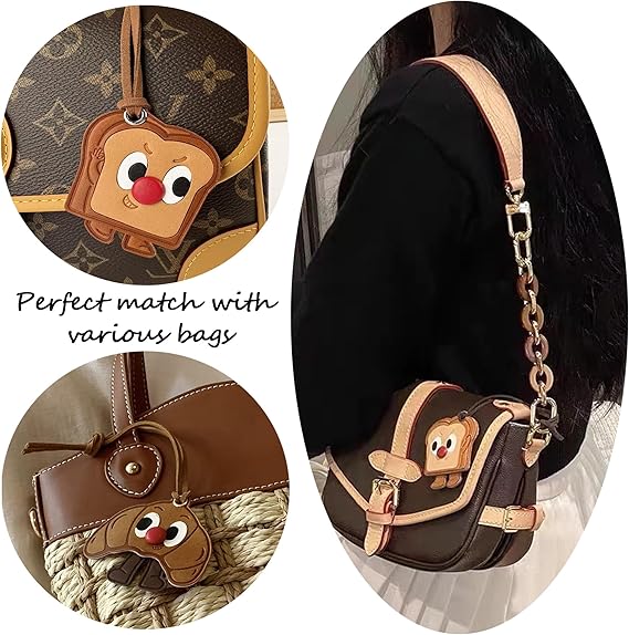 Bread Bag Charm, Cute Food Charm for Handbags Bag Purse Accessories PU Key Charms